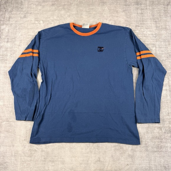Nike Other - Nike Shirt Mens Large Blue Vtg 90s Varsity Long Sleeve Embroidered Made In USA